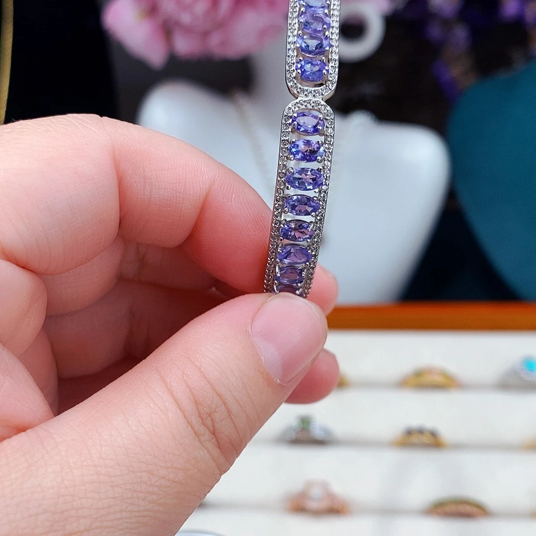 坦桑石手镯银S925镶嵌