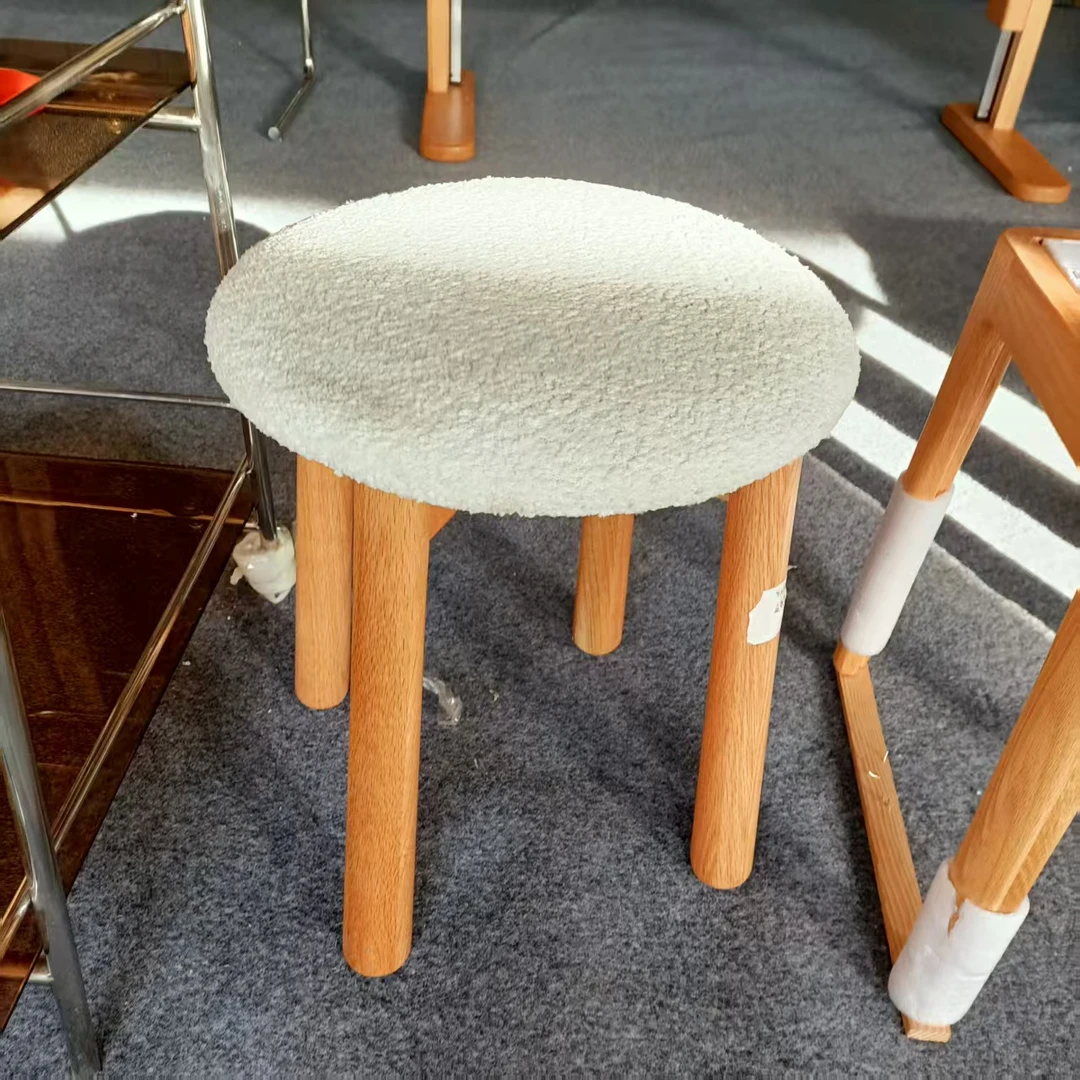 400*400*430MM微瑕红橡木化妆凳北欧梳妆台凳子家用换鞋凳