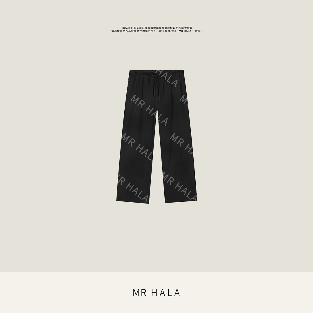 MRHALA 宿纳强捻棉抽绳休闲裤女  LK40541