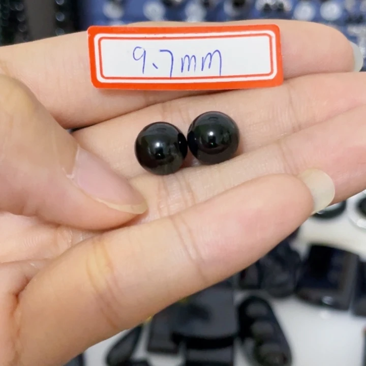 H***）翡翠散珠缅甸墨翠珠子两个