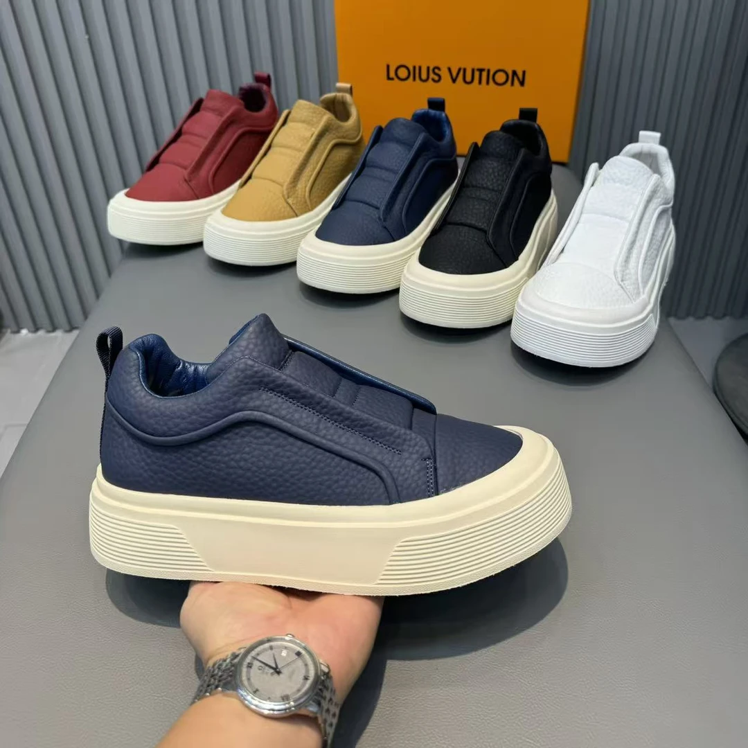 休闲鞋板鞋冬季男鞋子606-65潮鞋一脚蹬减震增高厚底休闲鞋