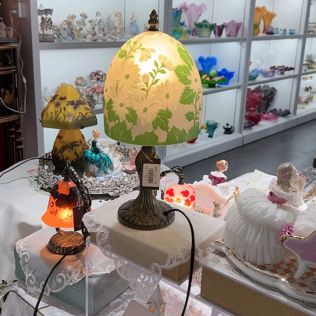 陶瓷Y152-2老料琉璃假进口合金格雷台灯