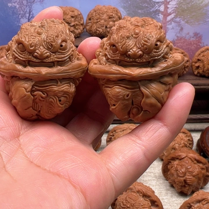 核桃把件蛤蟆头龙蟾