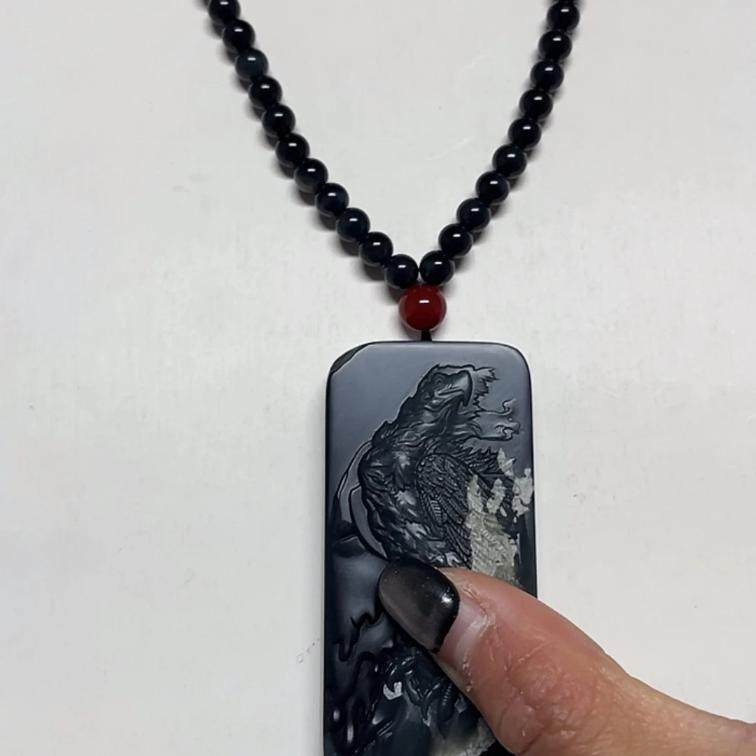 【闪购商品】和田玉（墨玉）吊坠(赠链)未镶嵌遥**山特色料