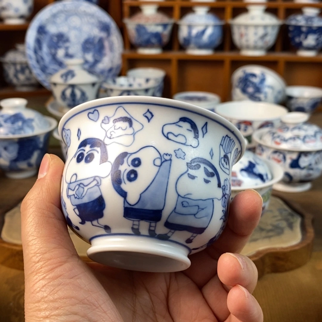 木***️瓷片景德镇陶瓷手绘茶器9