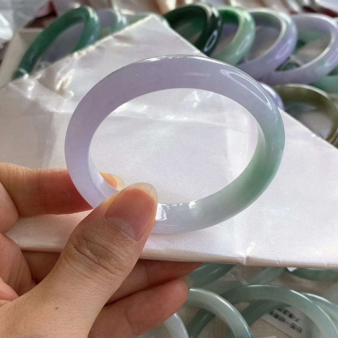 翡翠手镯未镶嵌s****k贵妃冰紫56