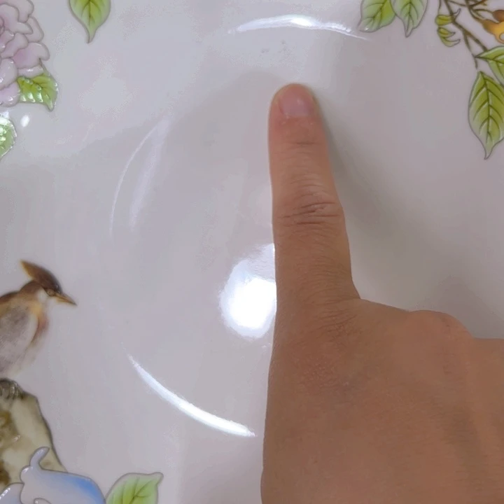 瓷片琴瑟和鸣八寸深盘四个瑕疵