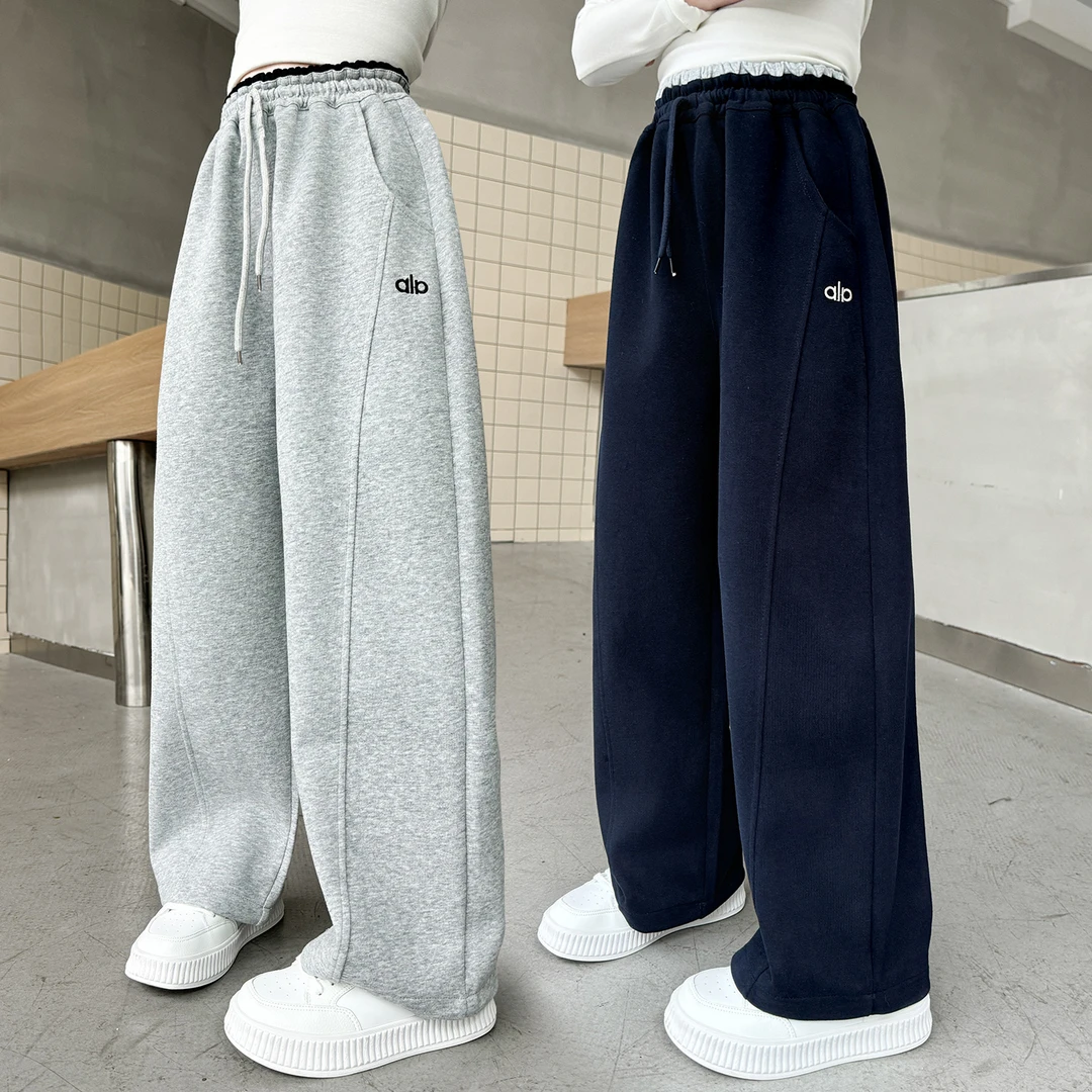 女童裤子春秋2025新款儿童卫裤女孩运动裤女大童初中生秋装阔腿裤