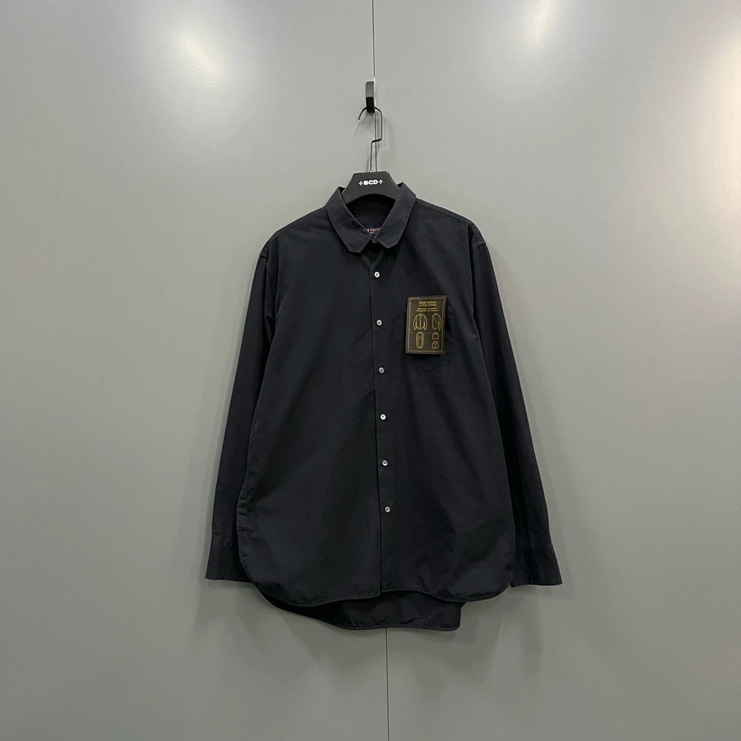 (jp)116 Louis Vuitton lv 黑色标签长袖衬衫 XXL码/95新