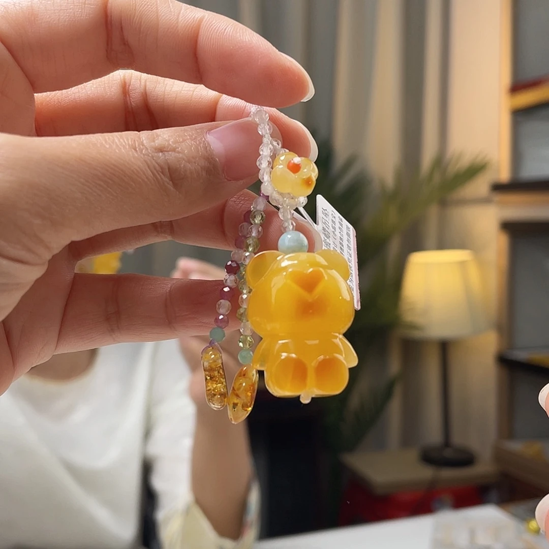 琥珀裸石未镶嵌蜜蜡吊坠