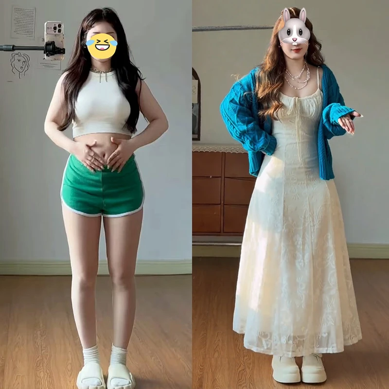 纯欲慵懒风针织开衫温柔系吊带连衣裙2025早秋新款胖mm大码套装