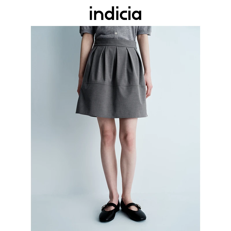 indicia标记25夏新款学院风a字miu系欧若风半身裙短裙L2B5QZ033