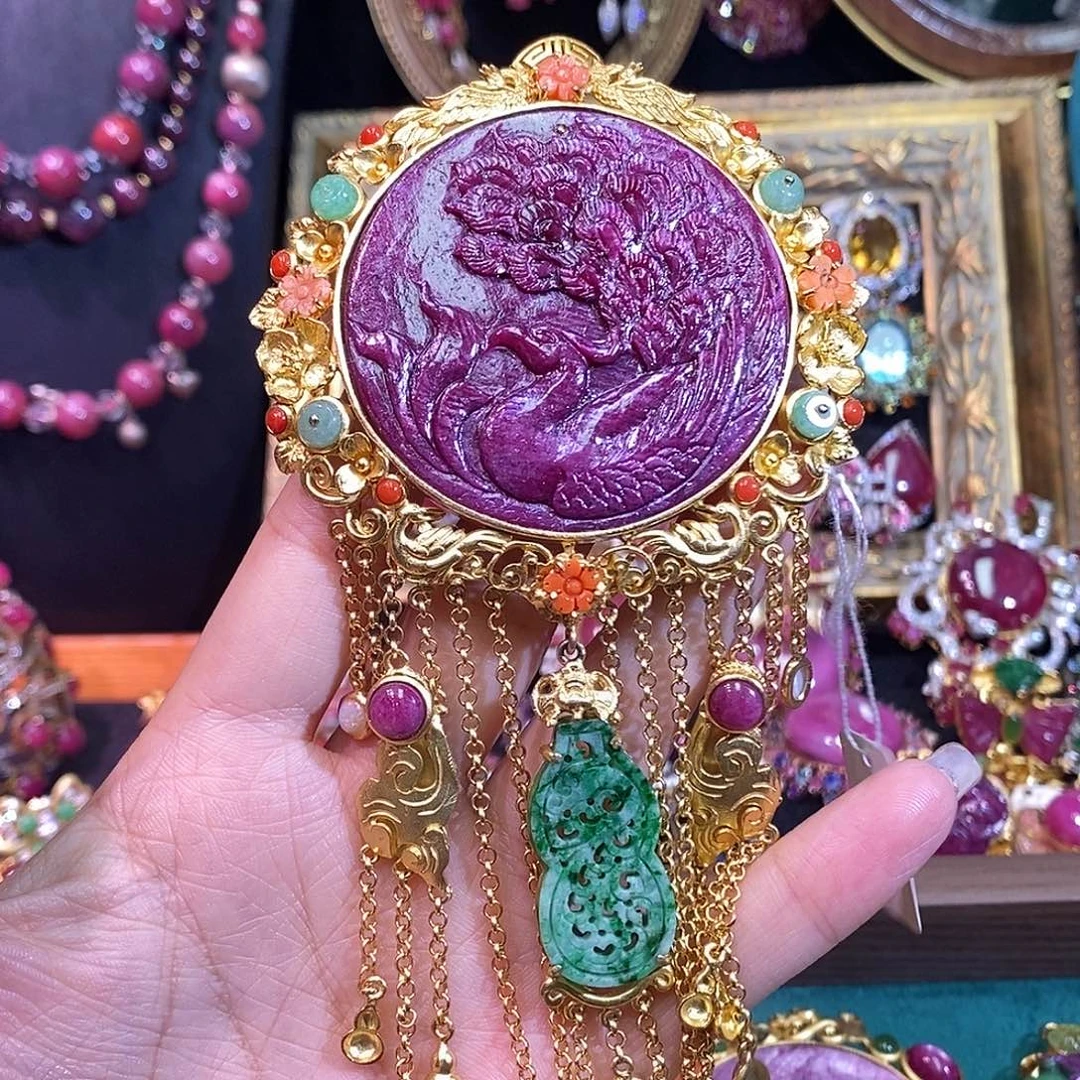 颈饰银S925镶嵌红宝石