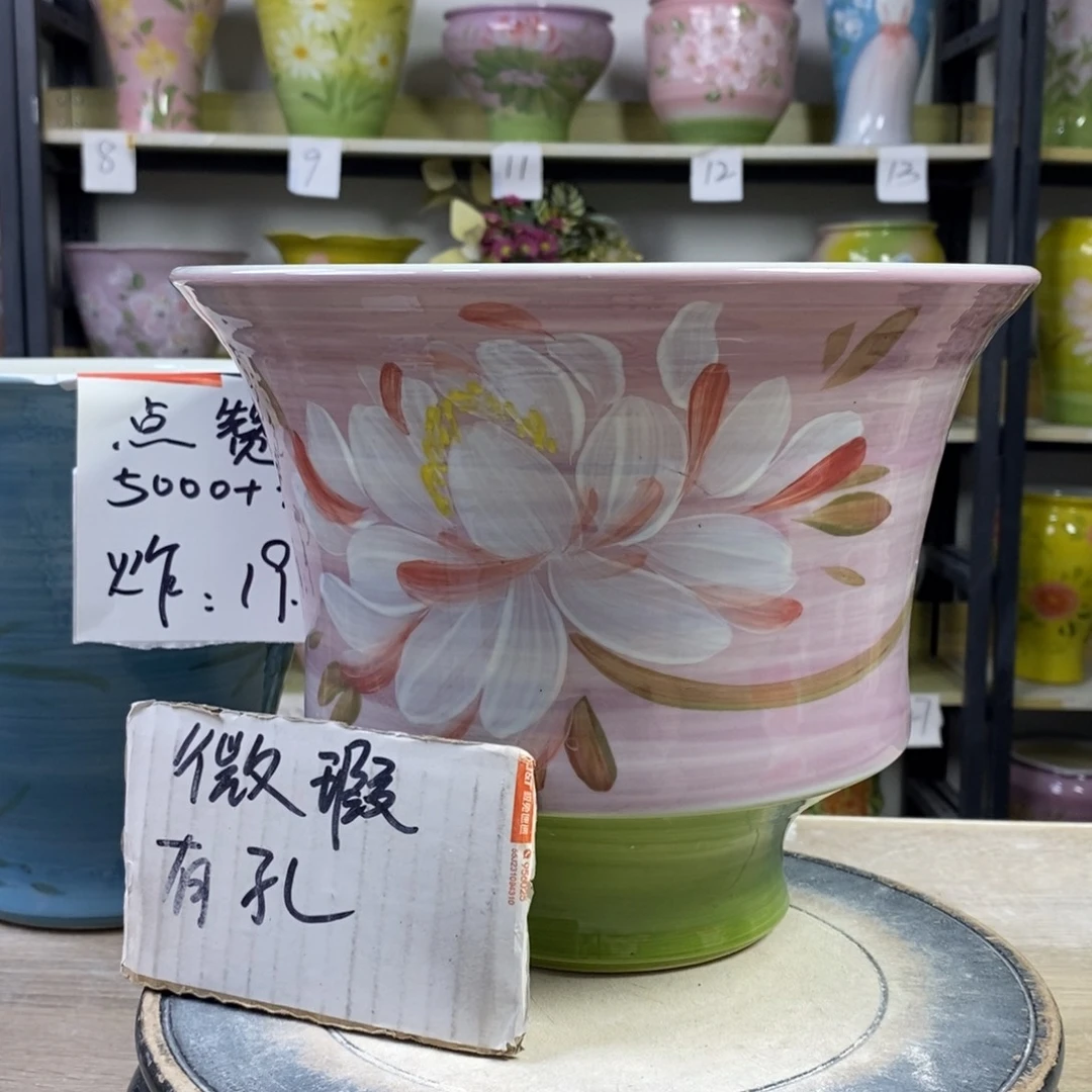 景德镇手工手绘陶瓷花盆