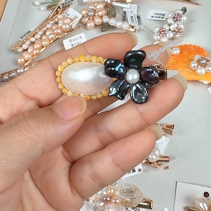 淡水珍珠发饰未镶嵌