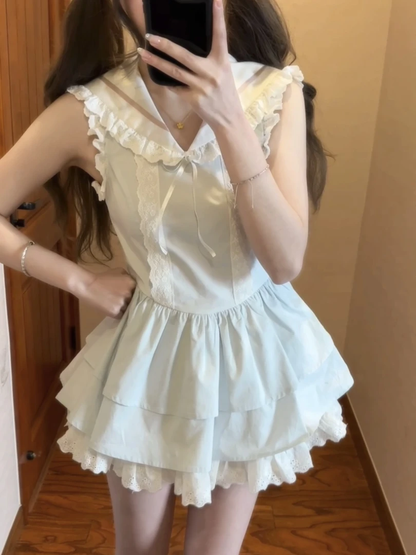 海军领小飞袖 可爱女儿服连衣裙Lo感