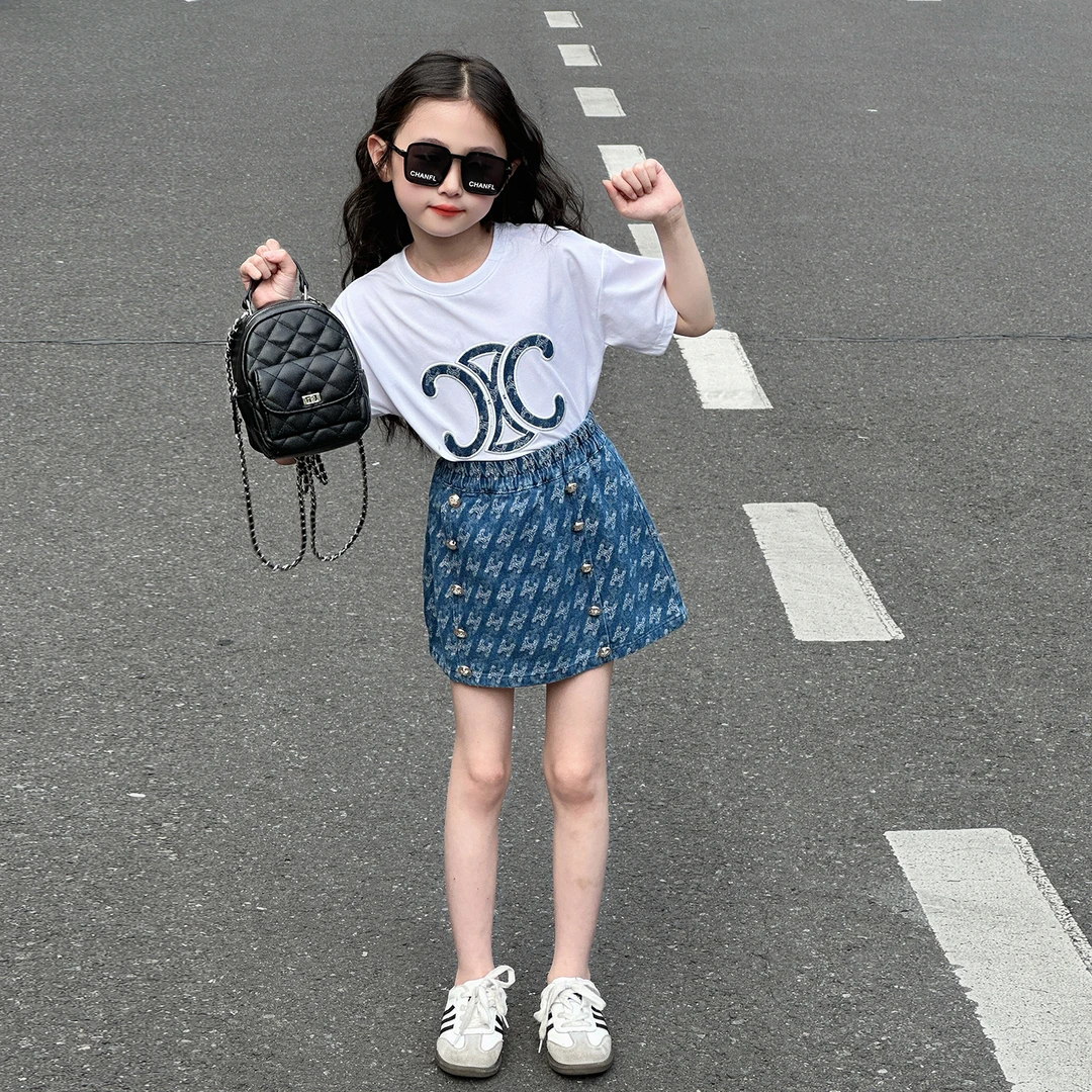 女童套装夏季2025新款中大童休闲运动夏装儿童洋气时髦两件套潮款