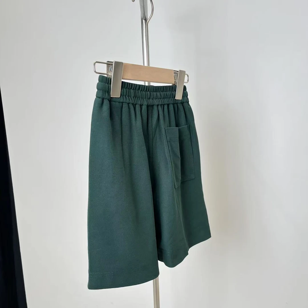 新款男童短裤墨绿0505高奢亲子系