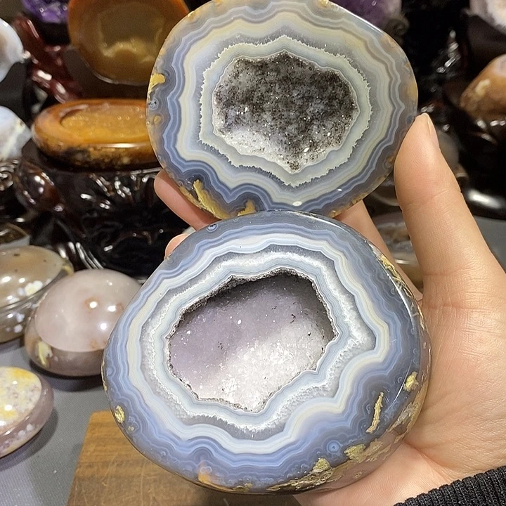 紫晶摆件未镶嵌聚宝盆