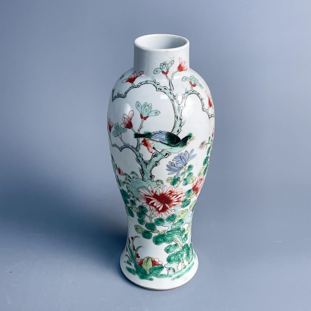 清光绪五彩花鸟纹鸡腿瓶-M25LI006889-01