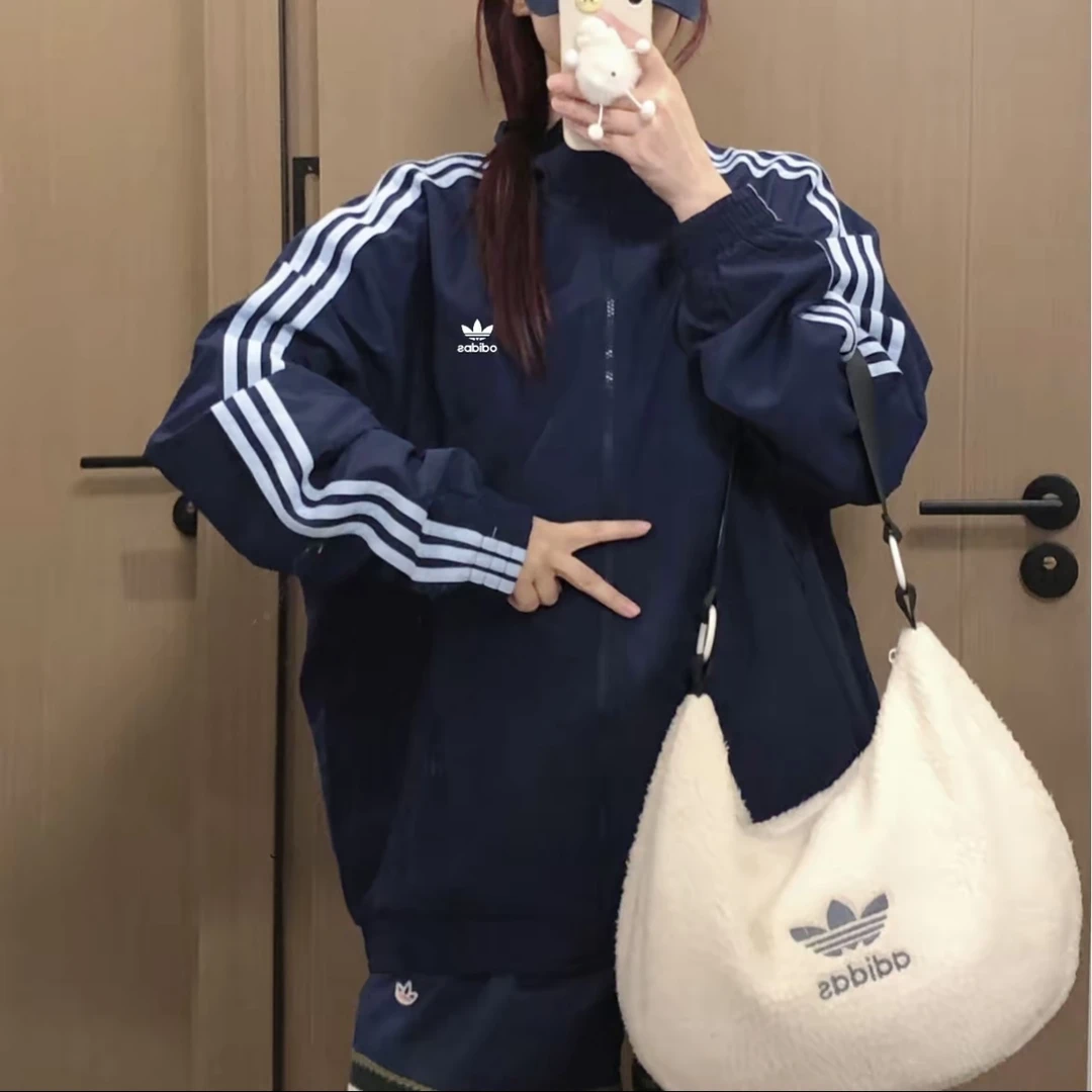 【奥莱撤柜】春秋情侣款外套刺绣宽松立领百搭开衫时尚夹克-2466