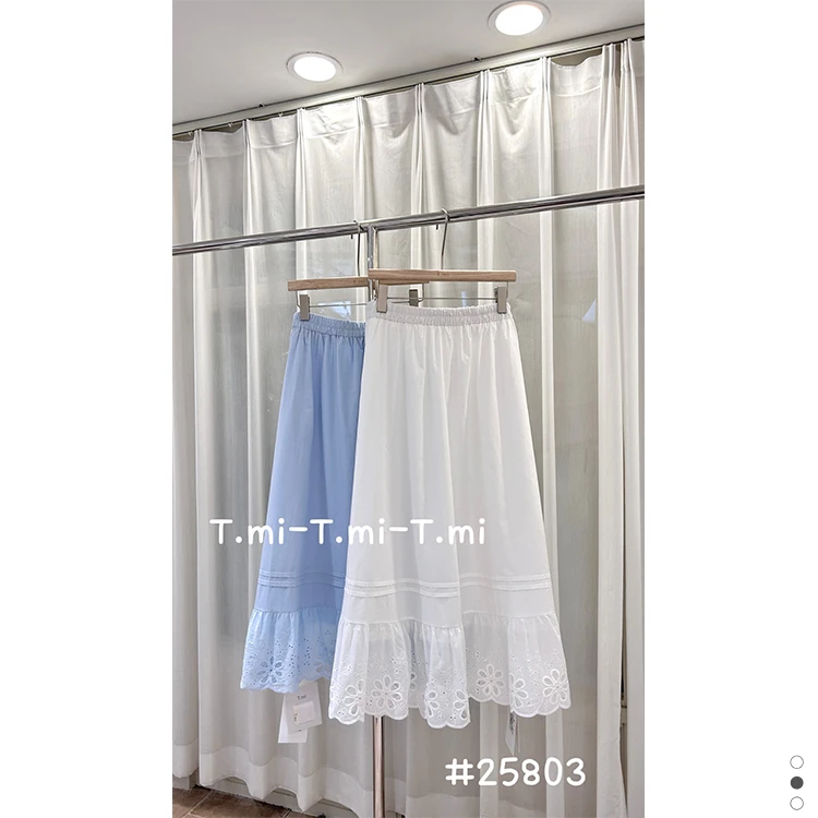 Tmi 25803大码洋气蕾丝半身裙胖mm遮肉显瘦叉a字裙面料遮腿中长裙