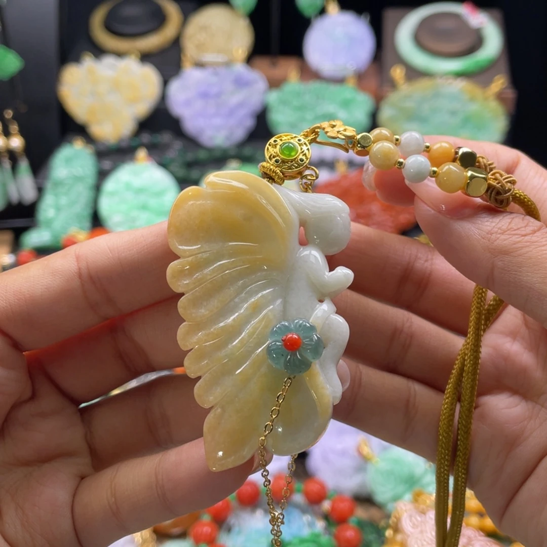 翡翠未镶嵌颈饰代编织