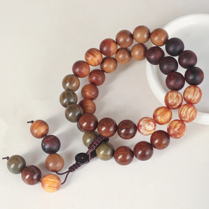 【多宝木手持】六合一约12MM双圈手串 原木雕塑件