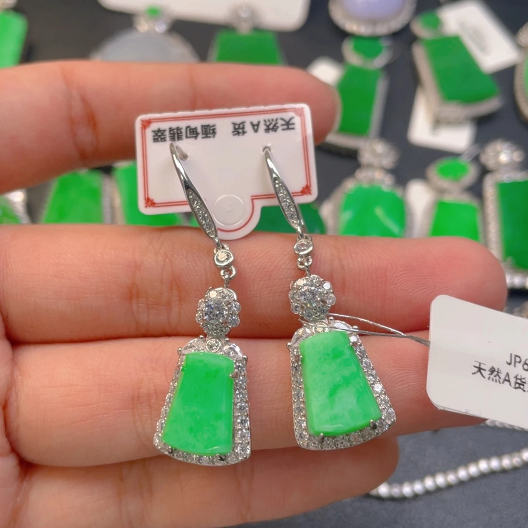 翡翠银S925镶嵌吊坠(不含链)