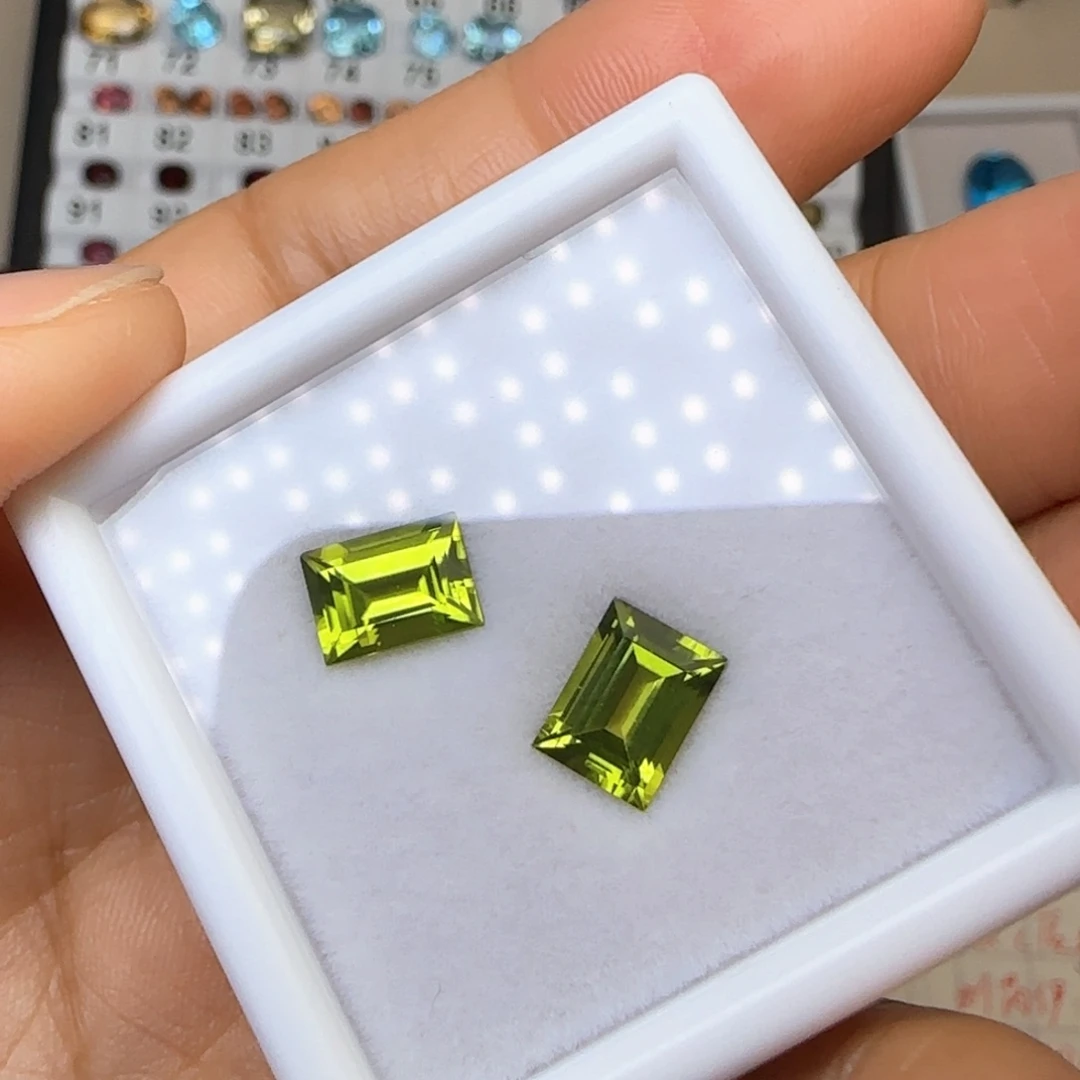 未镶嵌橄榄石笔搁6*80mm 天然 一对