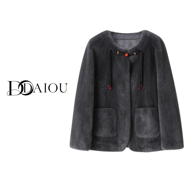 【DaiOu专属】2024冬季新款国风雪兰貂短款外套0332