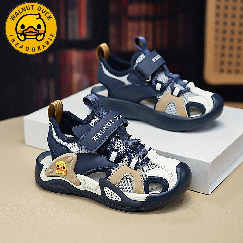 小黄鸭男童凉鞋包头防撞2025夏季新款中小童软底防滑宝宝儿童鞋子