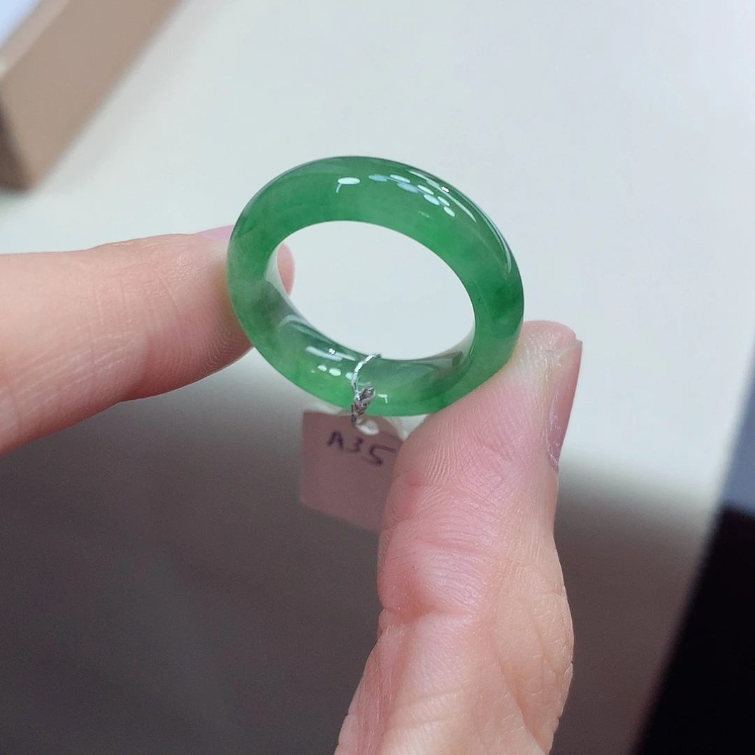 翡翠未镶嵌戒指13-14号
