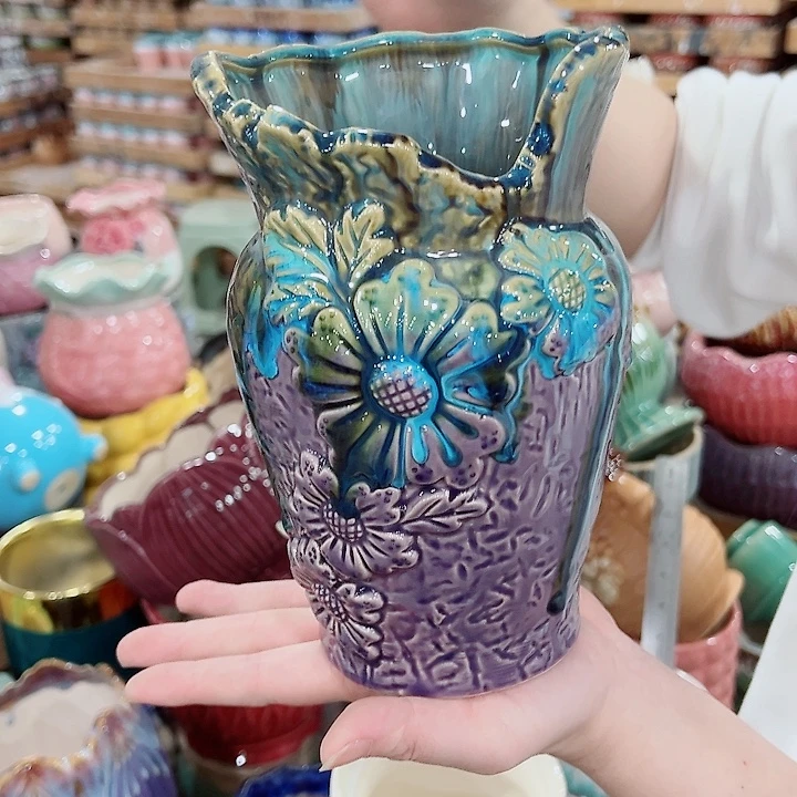 有孔，凑单福利满10元发货陶瓷多肉花盆！