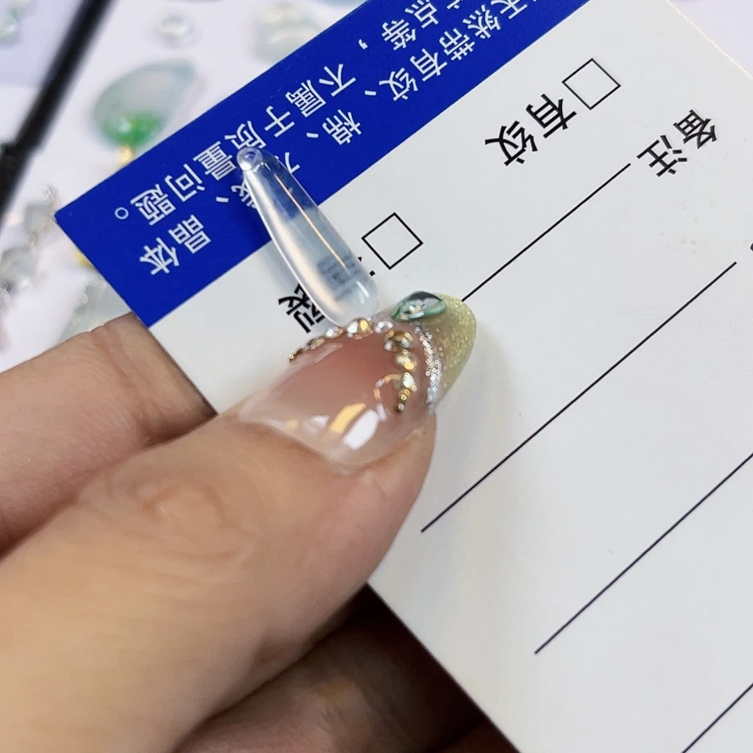 裸石翡翠YJ005高冰玻璃底炸光福瓜