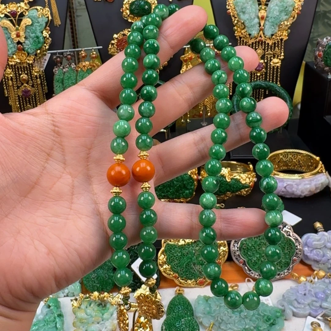 翡翠未镶嵌颈饰8mm万能链 炸