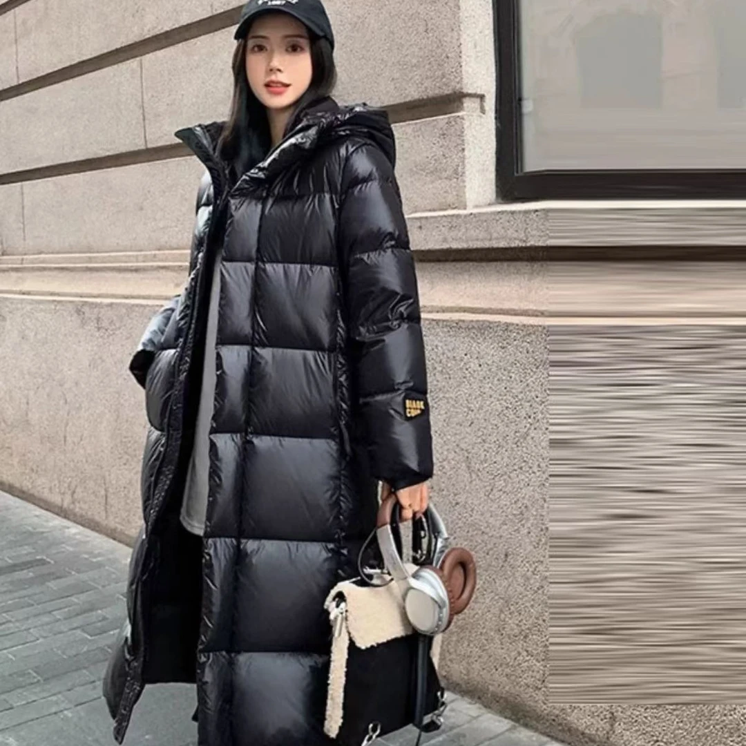 反季羽绒服黑金正品清仓男女同款情侣时尚加厚保暖过膝长款鹅绒服