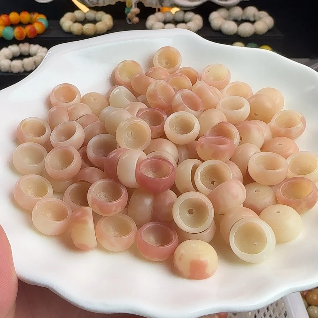 手串菩提根/象牙果微瑕卡12.5果冻粉花皮碗肠30颗