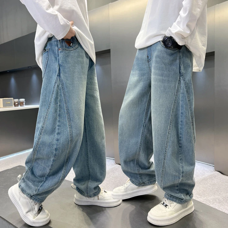 儿童装男童春夏装裤子长裤2025新款中大童直筒春季帅气牛仔裤12岁