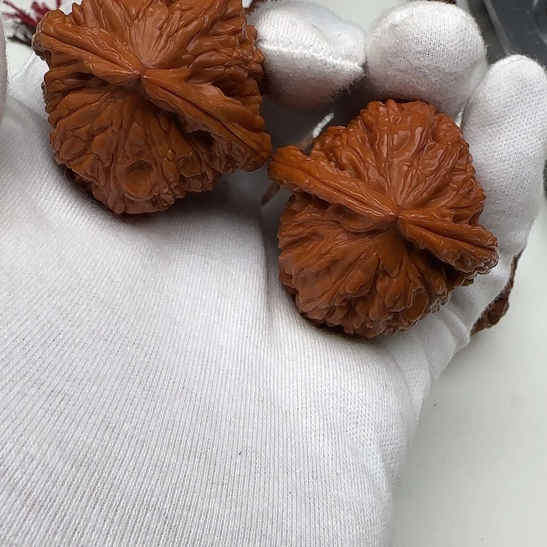 六***六把件文玩核桃白狮子