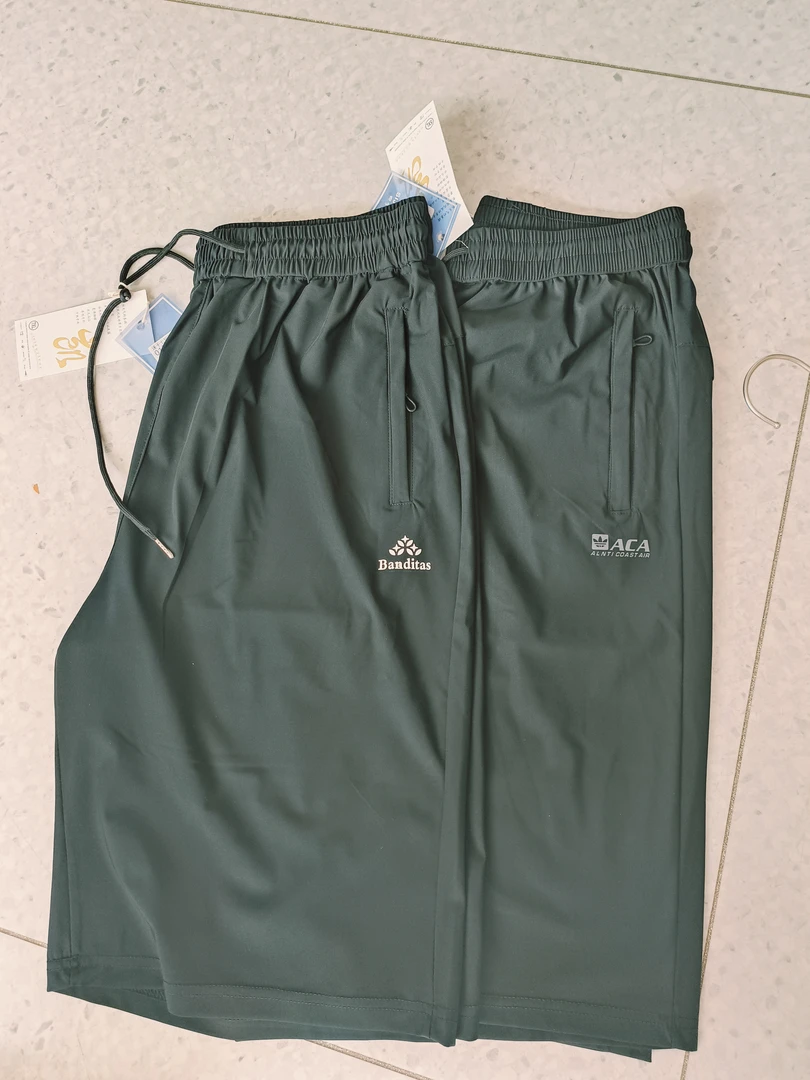 速干透气!男夏季薄款冰丝滑料黑色松紧腰弹力运动七分裤017