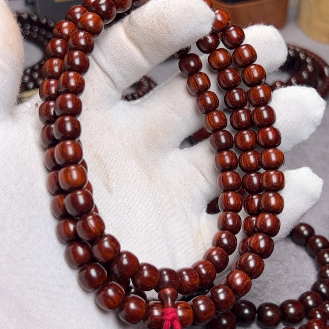 小叶紫檀手串/手链8*9 风化料 芝麻点飘黑 高油密鳞底金星