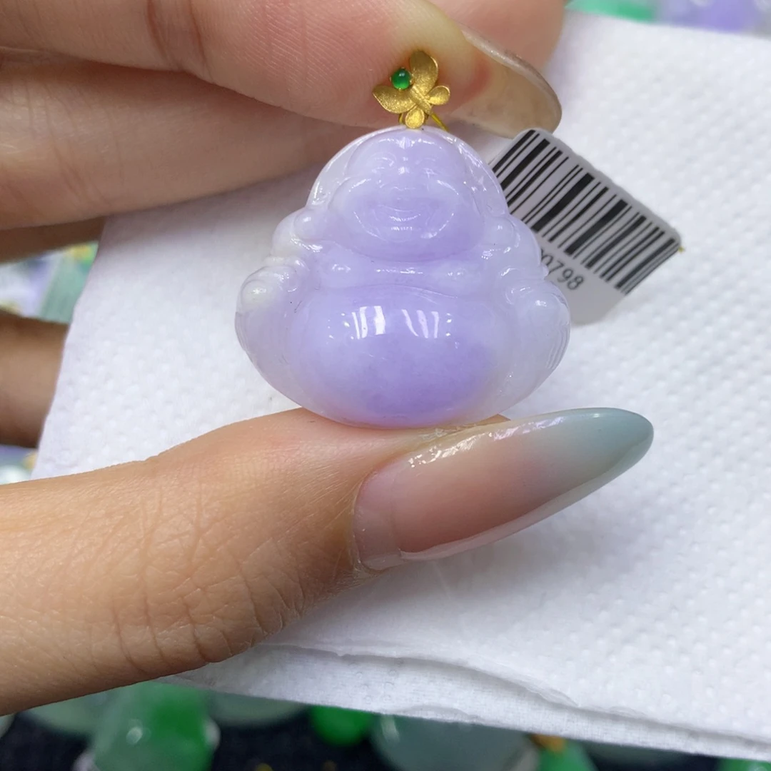 颈饰18K金镶嵌翡翠