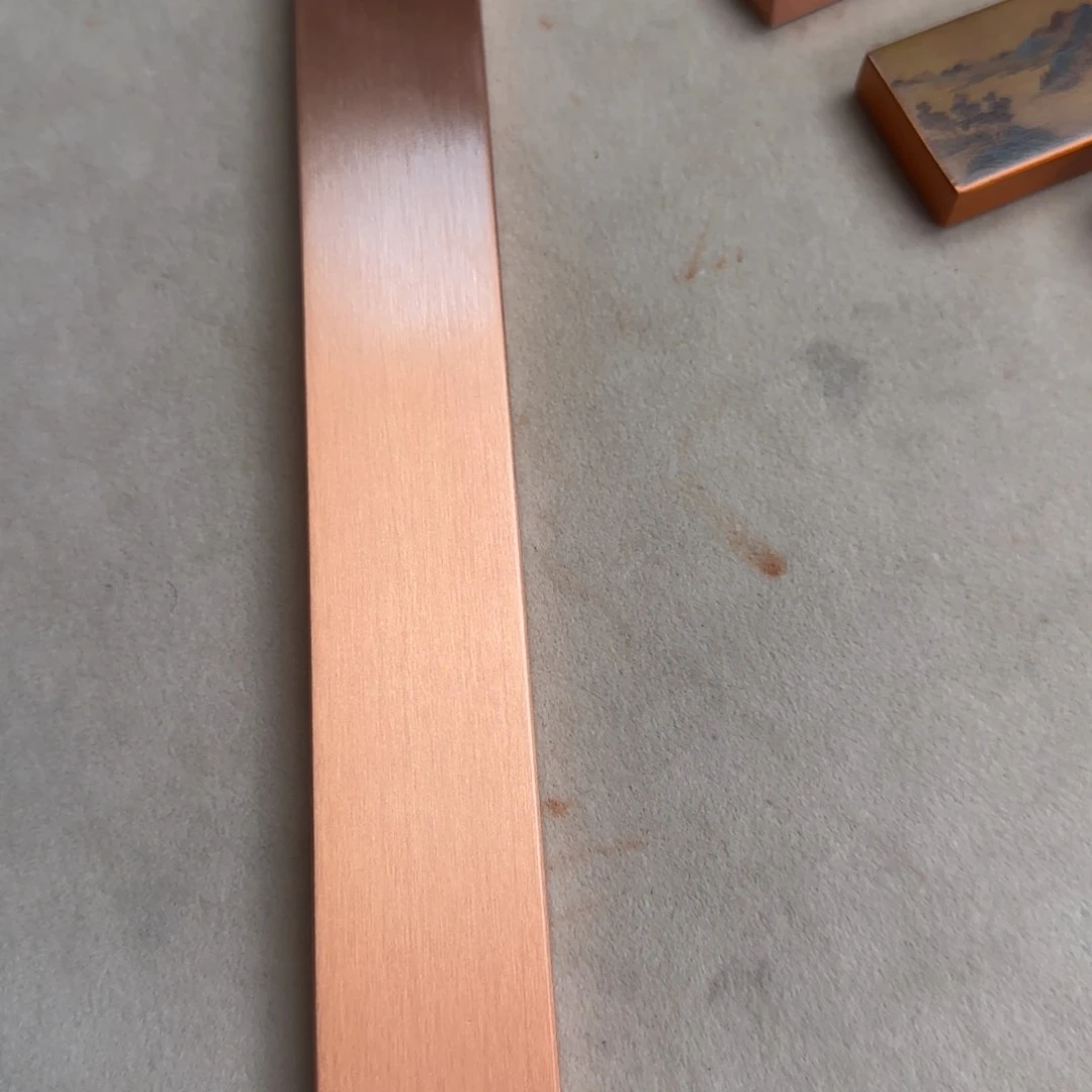 35厘米紫铜镇尺一对宽3厘米