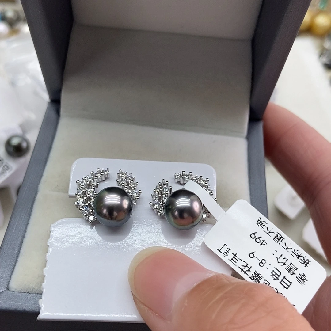 耳饰海水珍珠银S925镶嵌