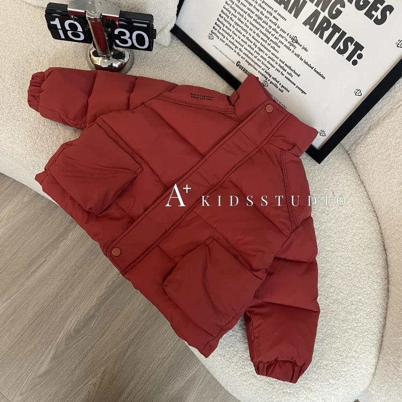 现货【文文妈】儿童冬季棉服韩版洋气简约时尚休闲立领棉袄H0002