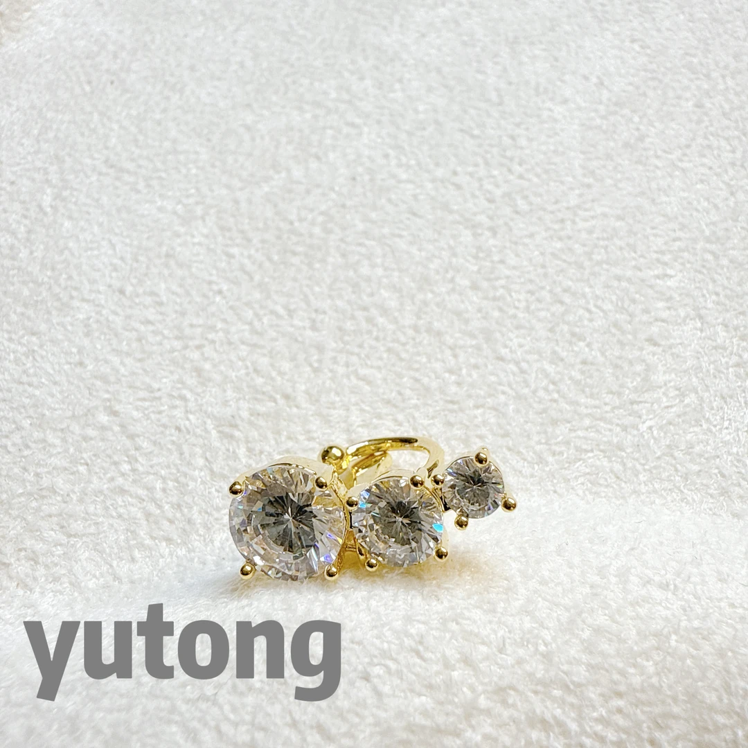 铜合金合成锆石耳饰 【雨桐轻奢饰品】设计款耳夹YT01658#1