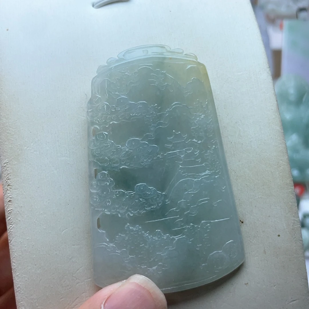 【闪购商品】颈饰未镶嵌翡翠飘*墨翡翠