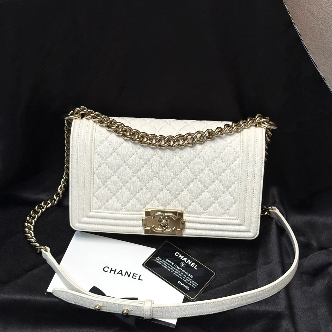 95新 Chanel/香奈儿 白金 荔枝牛皮 经典 leboy 中号/645559710