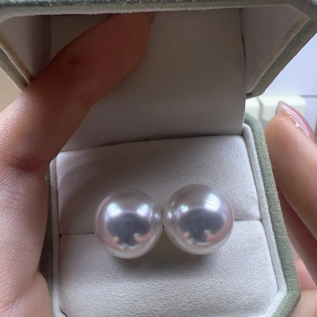 银S925镶嵌淡水珍珠耳饰